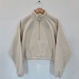 TNA Cream Fleece Quarter-Zip Pullover